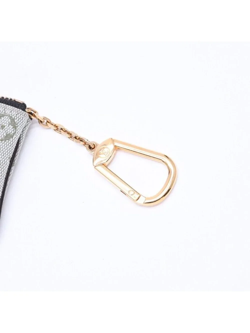 Louis Vuitton Monogram Mini Pochette Cles Coin Purse Canvas Gold Green